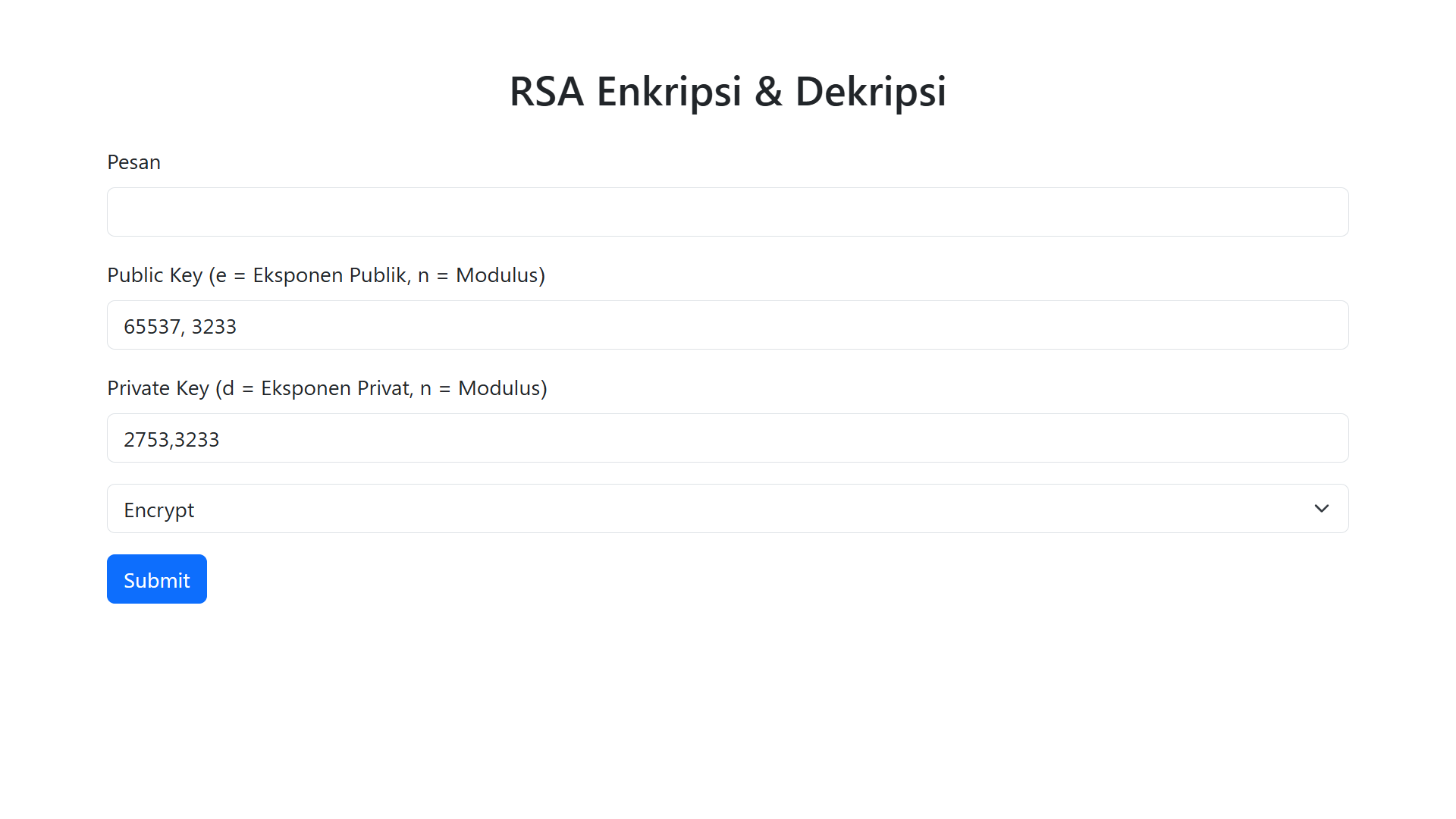 RSA Enkripsi & Dekripsi